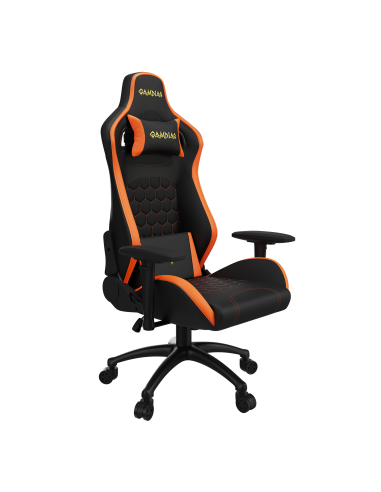 GAMDIAS SEDIA GAMING ZELUS M2 L BO NERA/ARANCIO VINYLPELLE MULTI-REGOLAZIONI