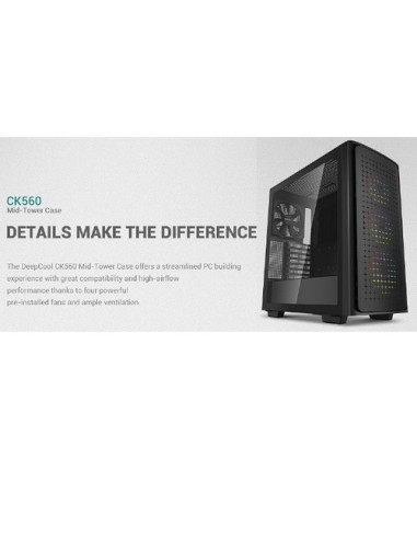 DEEPCOOL CASE MID TOWER CK560 TG 3x120+1x140mm FAN R-CK560-BKAAE4-G-1